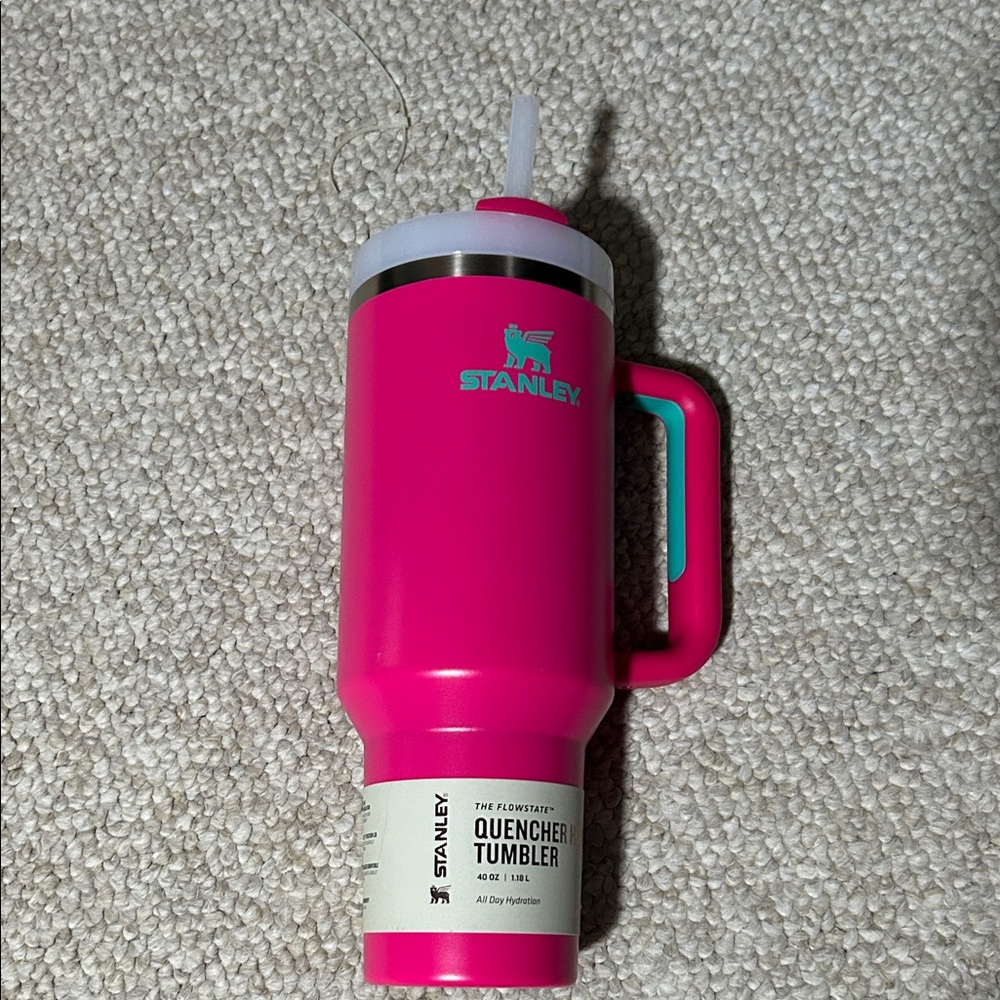 Stanley Bright Pink Quencher Tumbler with Handle